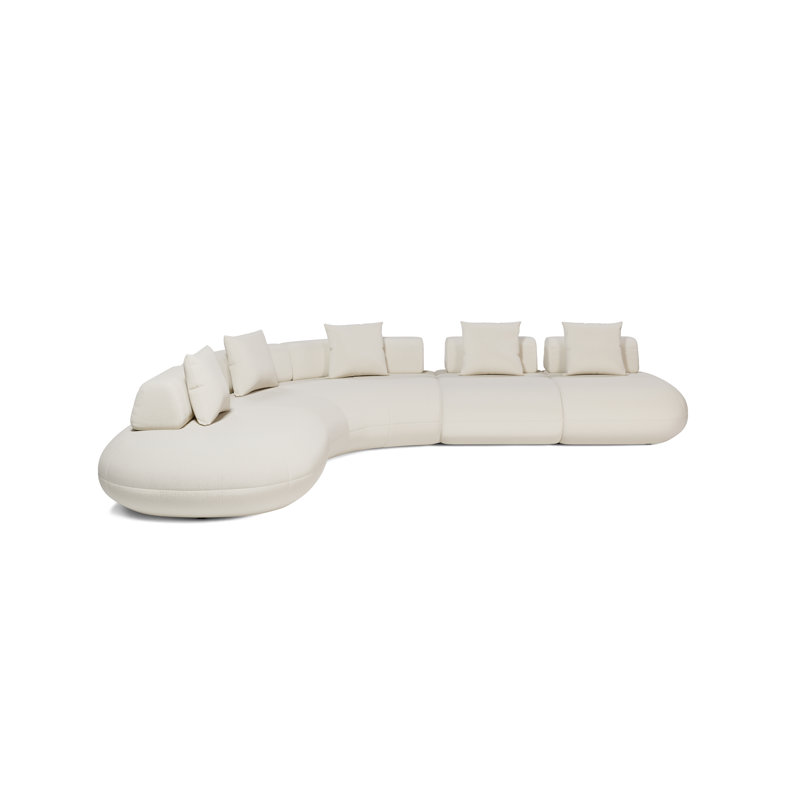 Canapé modulaire Dannita Bouclet Vainilla, H 29 po x l 136 po x P 154 po
