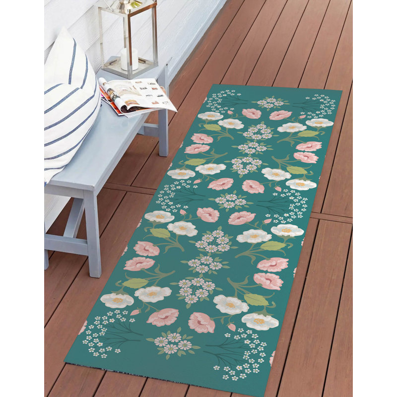 May Flowers Outdoor Rug, Runner 2'6" x 8'