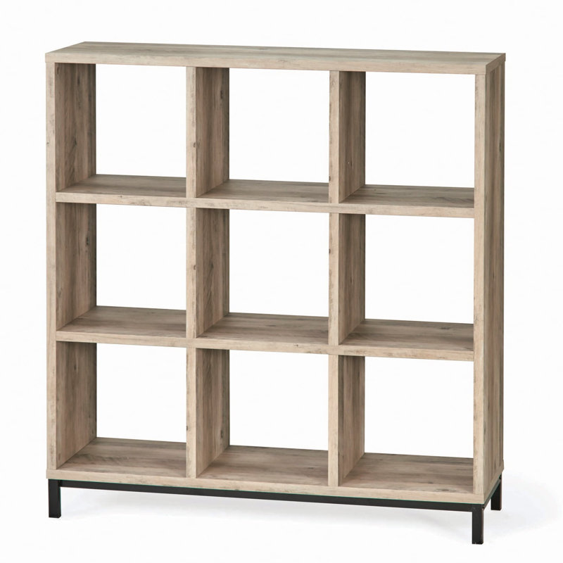 Bibliothèque horizontale à 9 cubes, Gris rustique
