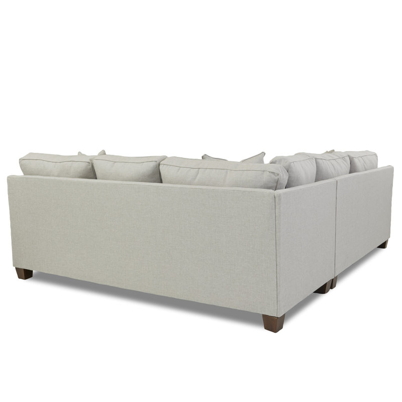 Canapé modulaire Conradina, Tissage natté ivoire Drusky Sustain®, Orienté à gauche (vu de face)