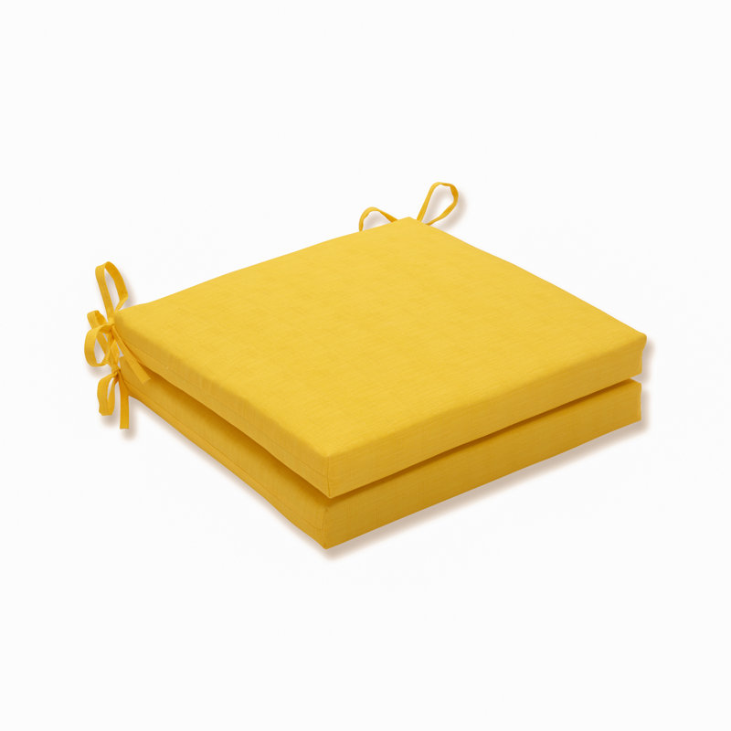 Outdoor 3'' Dining Chair Cushion, Yellow T-Spun Polyester