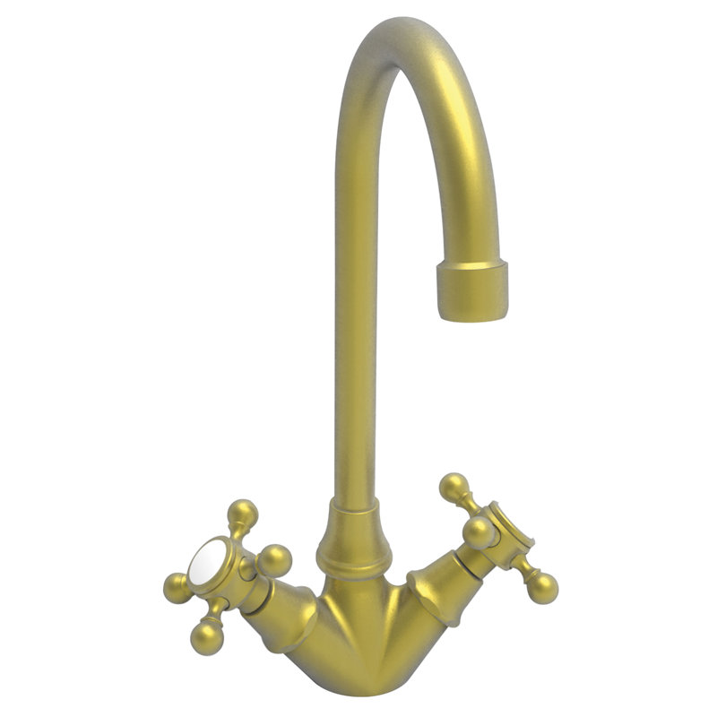 Chesterfield Double Handle Bar Faucet, Satin Brass (PVD)