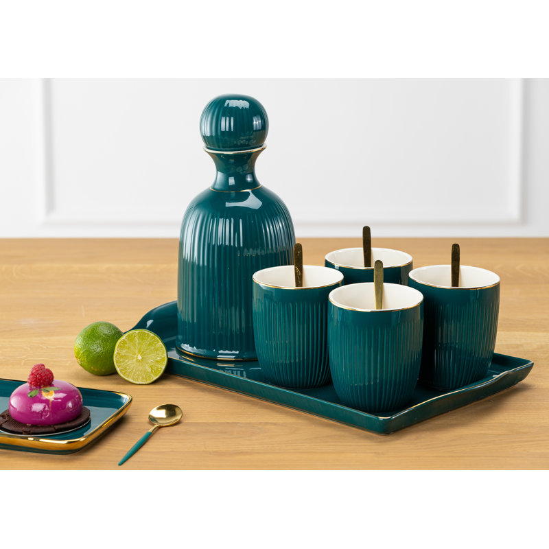 Breesha 6 Piece Coffee Set, Green