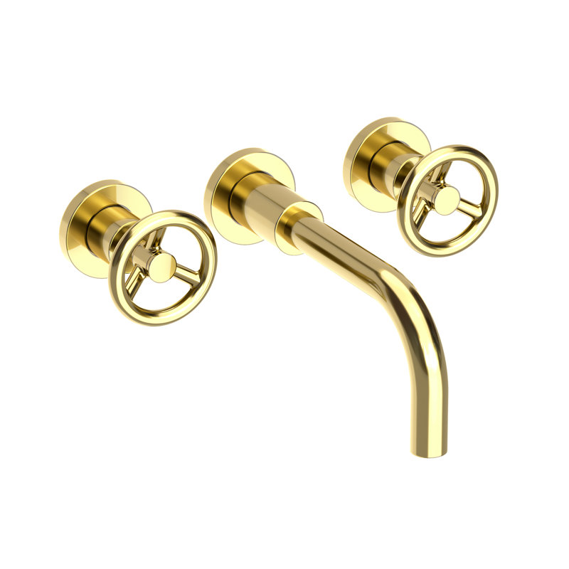 Slater Wall Mount Bathroom Faucet, Forever Brass