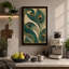 Peacock Feather Study Art Deco - Wrapped Canvas-1092308617-1092308631