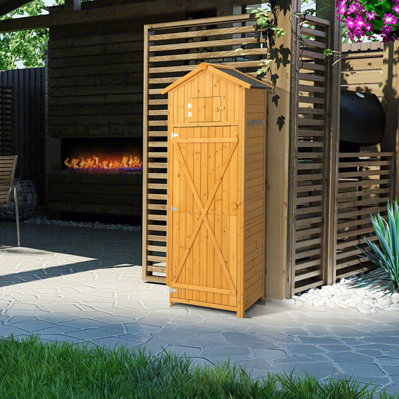 6 ft. W x 2 ft. D Solid Wood Vertical Tool Shed