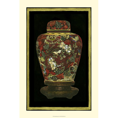 Printed Oriental Ginger Jar II by Vision Studio - Wrapped Canvas Painting