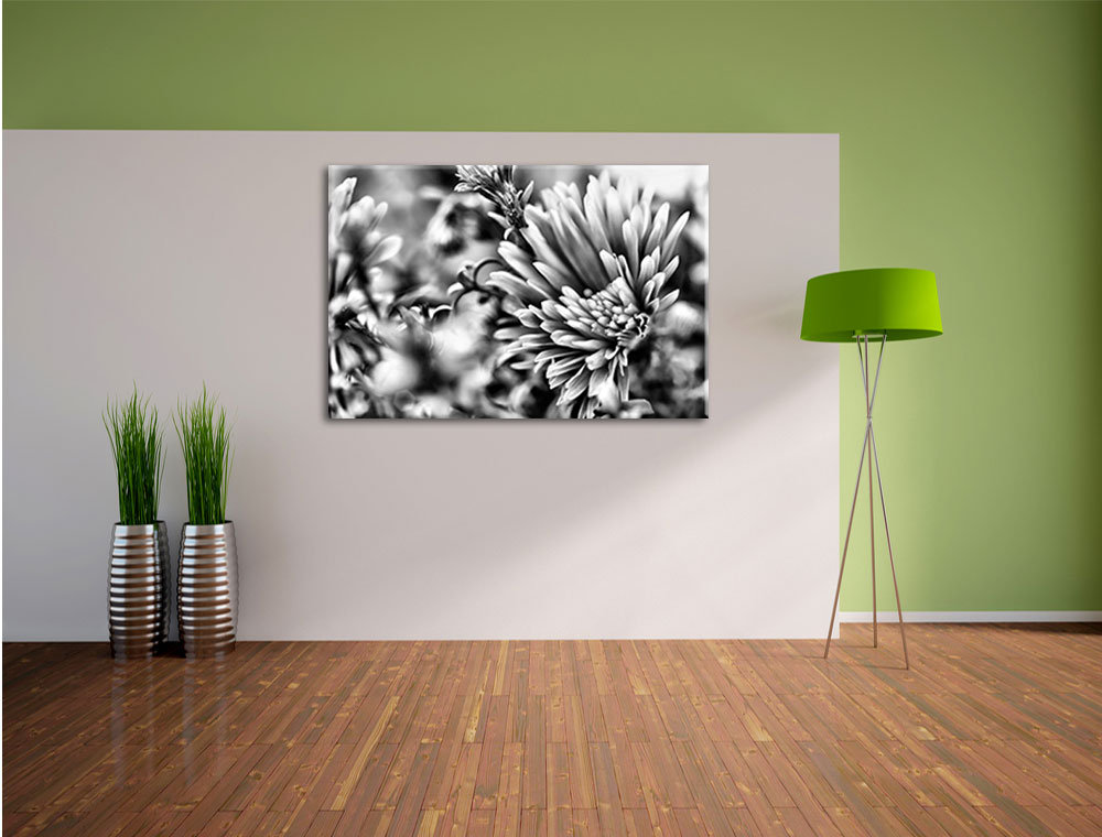 Leinwandbild Romantische Blumen in Monochrom