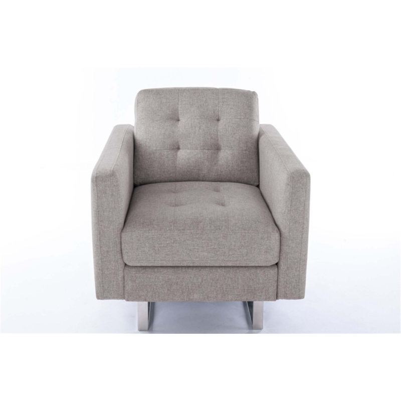 Fauteuil en tissu capitonné Victoria