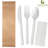 Disposable Cutlery Packs,  Individually Sealed Utensils Napkin Kits -125 Sets