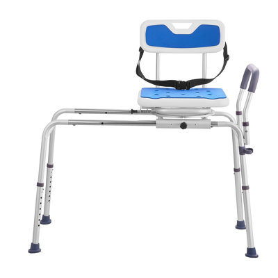 Banc de transfert de baignoire coulissant robuste avec siège pivotant à 360 ° - Chaise de douche réglable en aluminium pour personnes âgées et handicapées