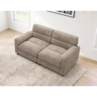 Canapé modulaire rembourré en velours côtelé 61,8 po Natchez