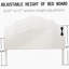 Lit plateforme tapissier grand format avec tête de lit réglable, rembourré en tissu de lin, lit plateforme simple de style moderne sans sommier, facile à assembler, blanc-190173086