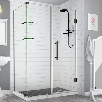 Bromley GS Frameless 34.38" x 72" Rectangle Hinged Shower Enclosure