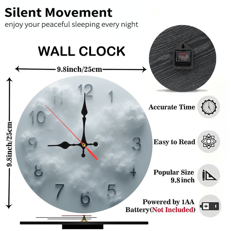 Horloge murale nuage
