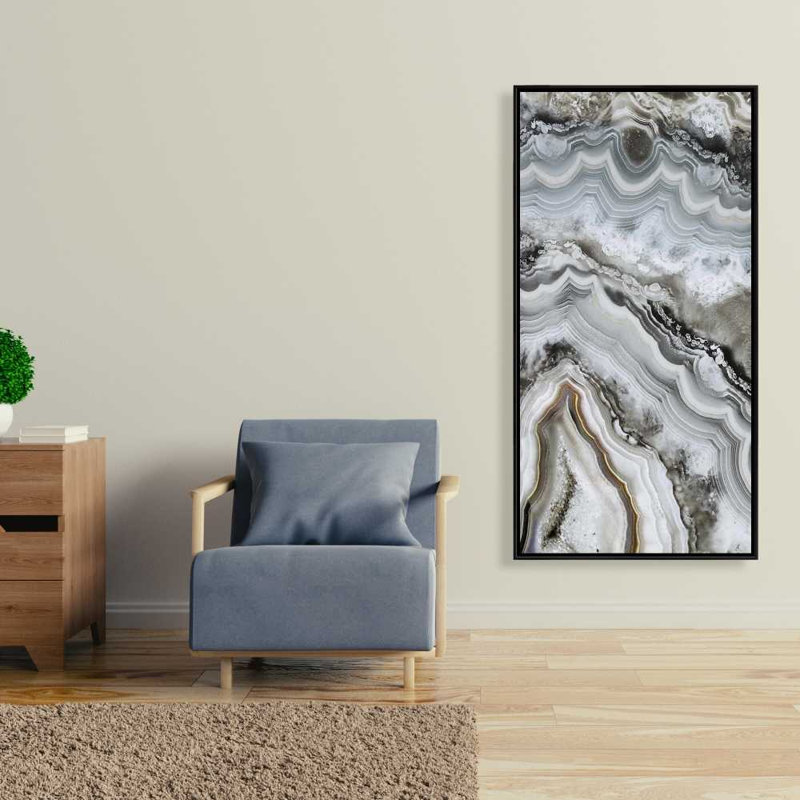 Géode abstraite - toile encadrée, salon, décoration intérieure, H 49,25 po x l 25,25 po
