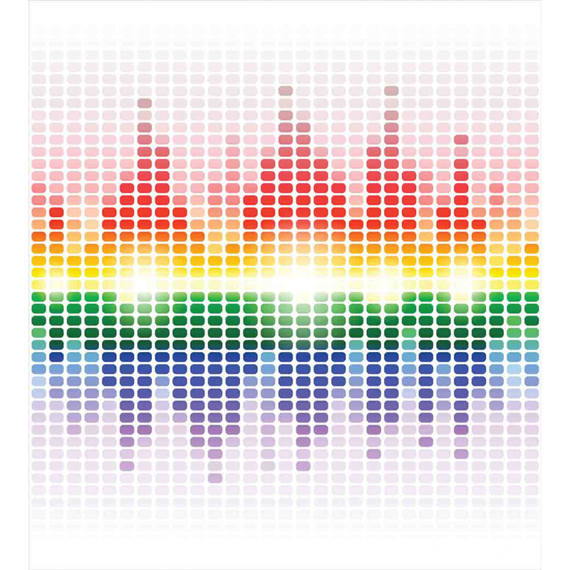 Rainbow Digital Equalizer King Duvet Cover Set with Pillow Shams