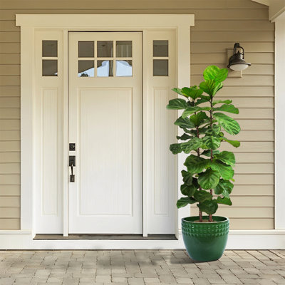 Ensemble de 3 pots de fleurs en céramique, jardinière moderne pour patio, jardin