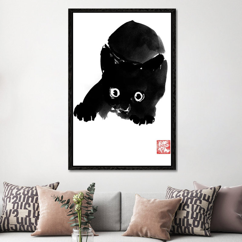 Fear by Péchane - Print on Canvas, 152.5 cm H x 101.5 cm W, Black Framed