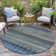 Machine Washable Indoor/Outdoor Xhevrie Blue Rug