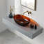Lavabo vasque en résine pour salle de bain 25C62-Brun