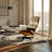 Real Leather lounge chair with Solid Wood-119218614