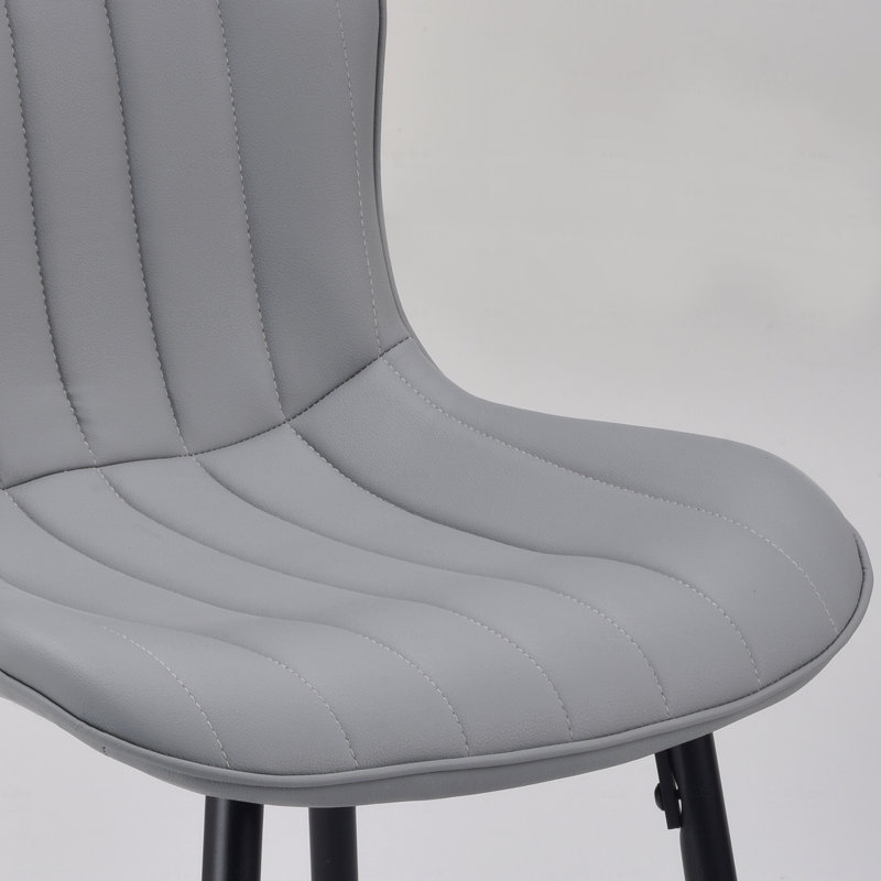 Ensemble de 2 chaises de salle à manger, tabourets de comptoir, chaises de cuisine et de salle à manger en similicuir, Gris