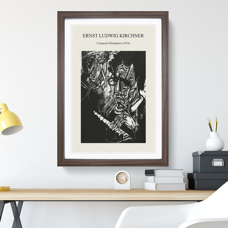 Composer Klemperer by Ernst Ludwig Kirchner - Single Picture Frame Print on MDF, Walnut, 48cm H x 36cm W x 2cm D