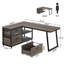 Bureau d'ordinateur profilé avec 3 tiroirs et tablettes de rangement, bureau d'angle réversible pour bureau à domicile-357821471-398606905