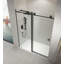 Porte de douche coulissante sans cadre l 60 po x H 76 po en noir mat avec verre transparent