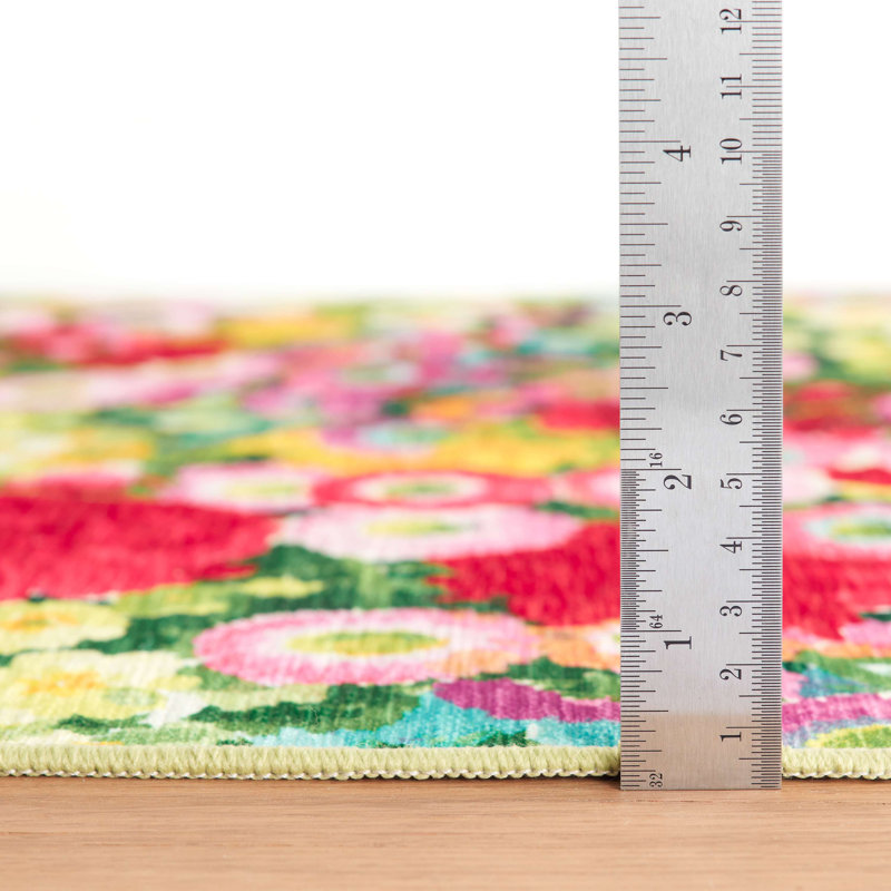 Chamomile Cluster Multi Machine Washable Rug, Runner 2'6" x 8'