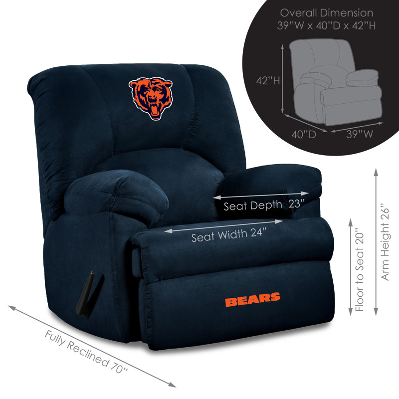 NFL Upholstered Recliner, Chicago Bears