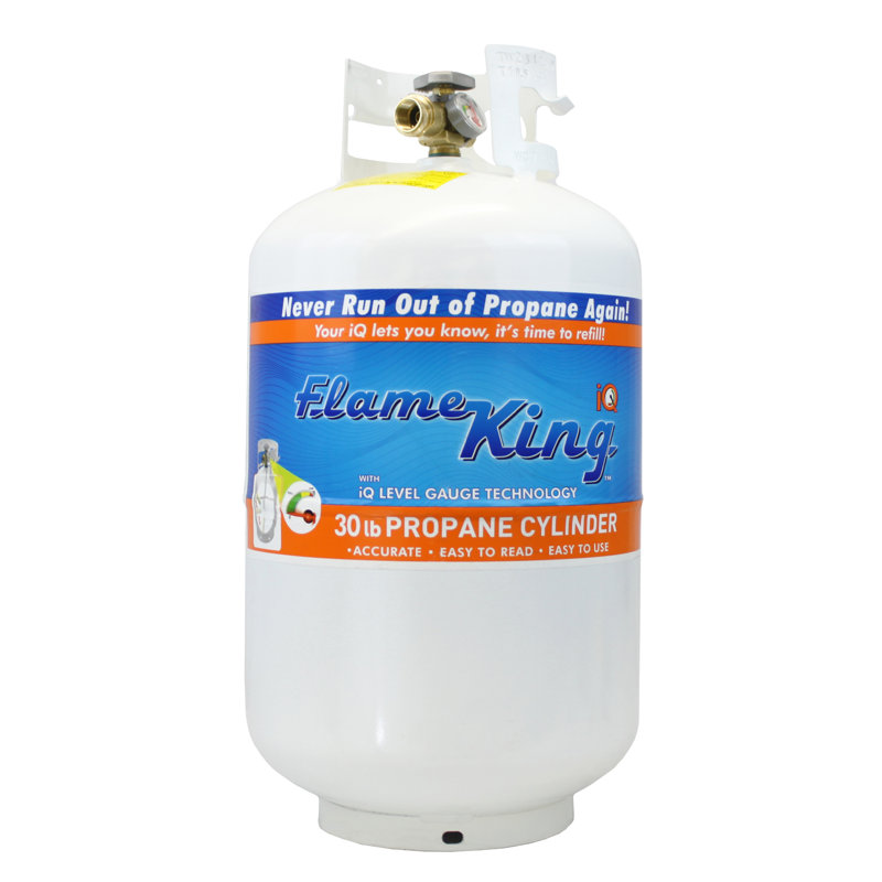 Flame King 30LB Empty Steel Propane Tank LP Cylinder, OPD Valve & Built-in Gauge for Grills & BBQs