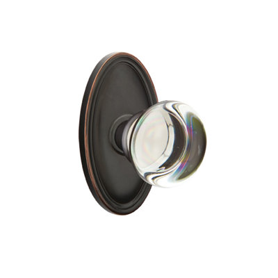 Emtek Passage Knobset w/ Oval Roestte and Providence Glass Knob