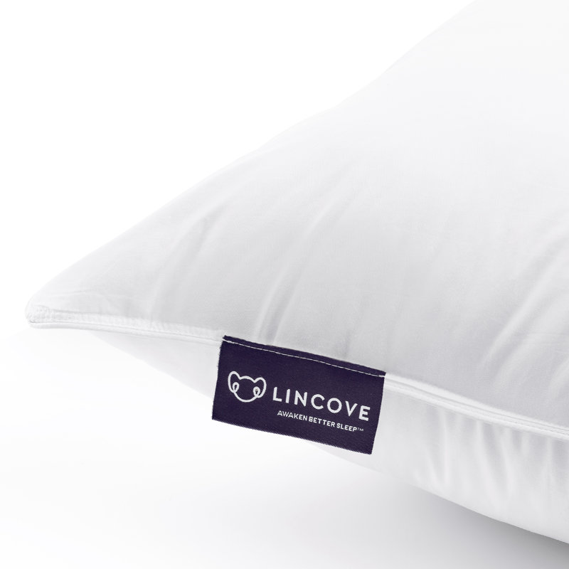 Lincove Cloud Canadian Down Luxury Sleeping Pillow - Medium Support for Side & Back Sleepers - 625 Fill Power - 100% Cotton Shell