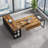 70.8" L-Shaped Executive Desk Computer Desk Writing Desk - Rustic Brown & Black-2075783483
