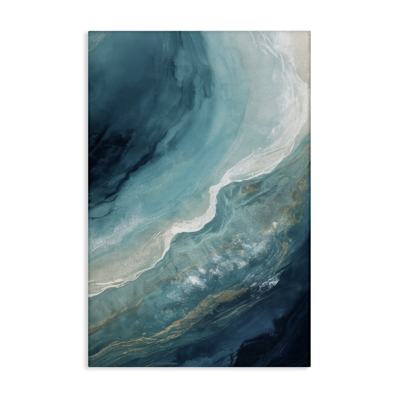"Splashing Marine C Courants", art mural par Denise Dundon, H 45 po x l 30 po