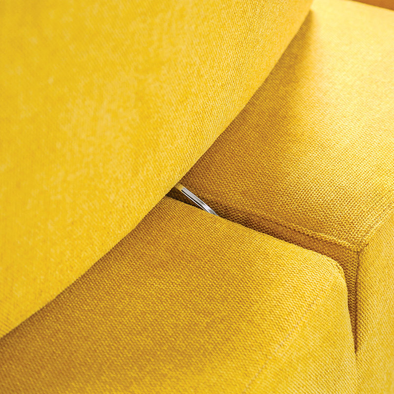Aukeem 37'' Wide Extendable Armless Chair, Yellow Chenille