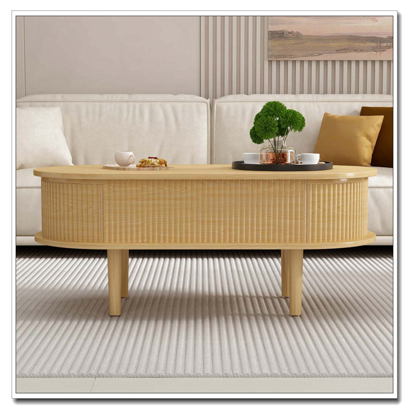 Table basse, 2 - Plateau relevable ovale