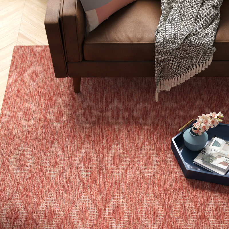 Tapis d'intérieur / extérieur à motif géométrique Jnessa Performance, Carré 6 pi 7 po