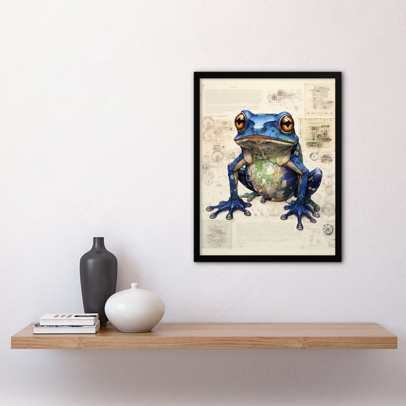 Frog Robot Hybrid Secret Military Schematic Blueprint - Single Picture Frame Print