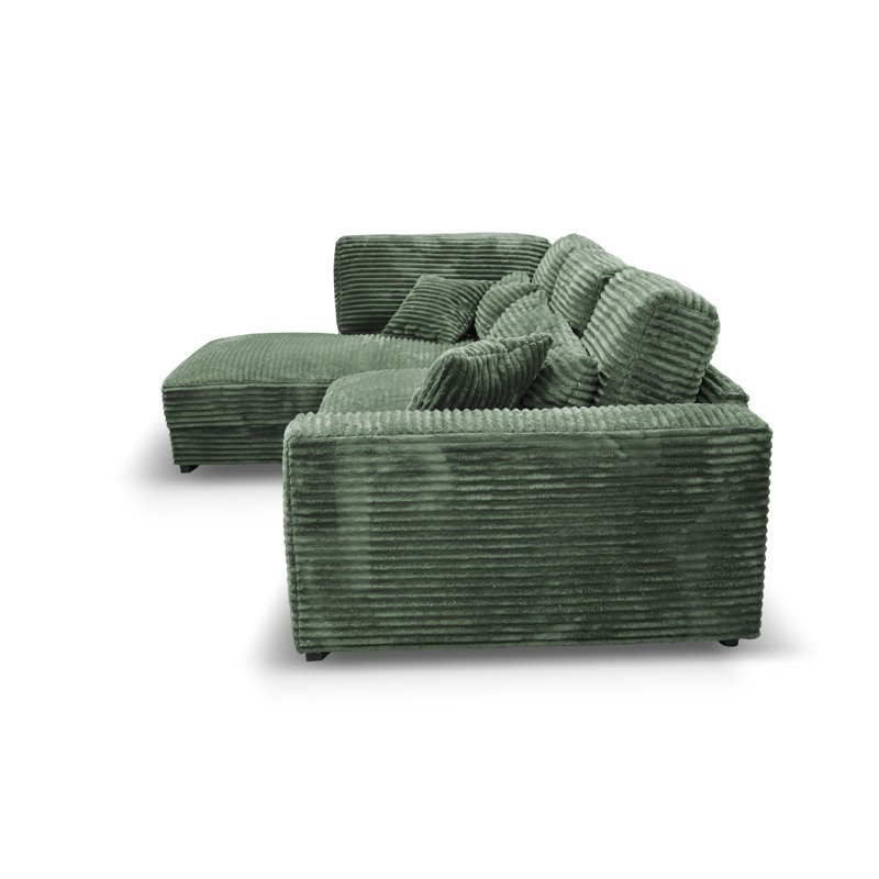 Nahkita 4 Seater Corner Sofa , Left Hand Facing, Green