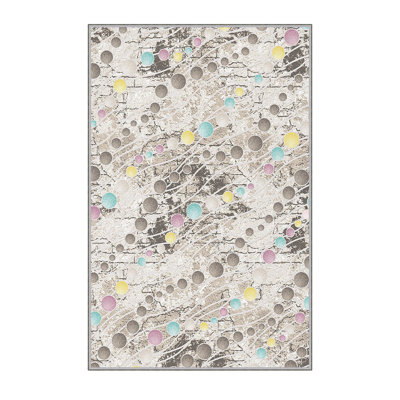 Stylish Woven Carpet, 100% Polyester, Pile Height: 0.3 in | Antibacterial & Non-Slip Underside, 3D Digital Printing | Machine Washable, Perfect for Home Décor, Living Room & Bedroom Use
