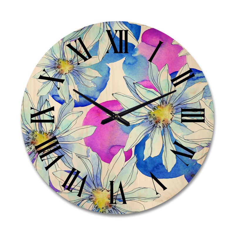 Horloge murale «Daisies with Leaves I», Très grand