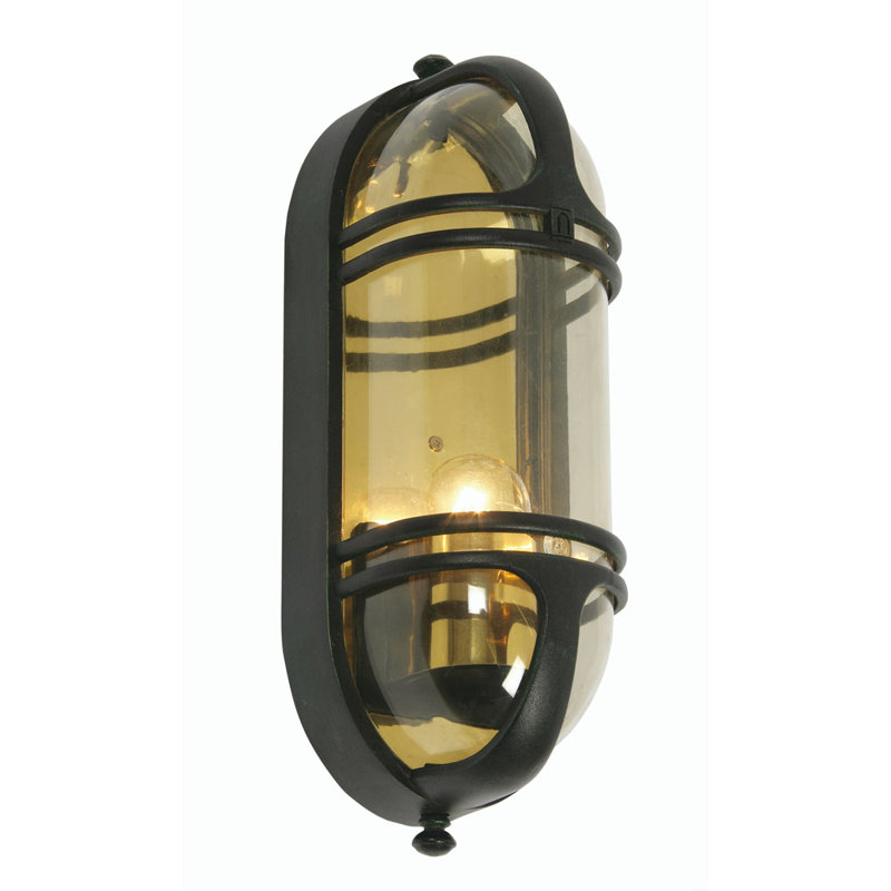 Cleaves Black Colourful Glass Outdoor Bulkhead Light