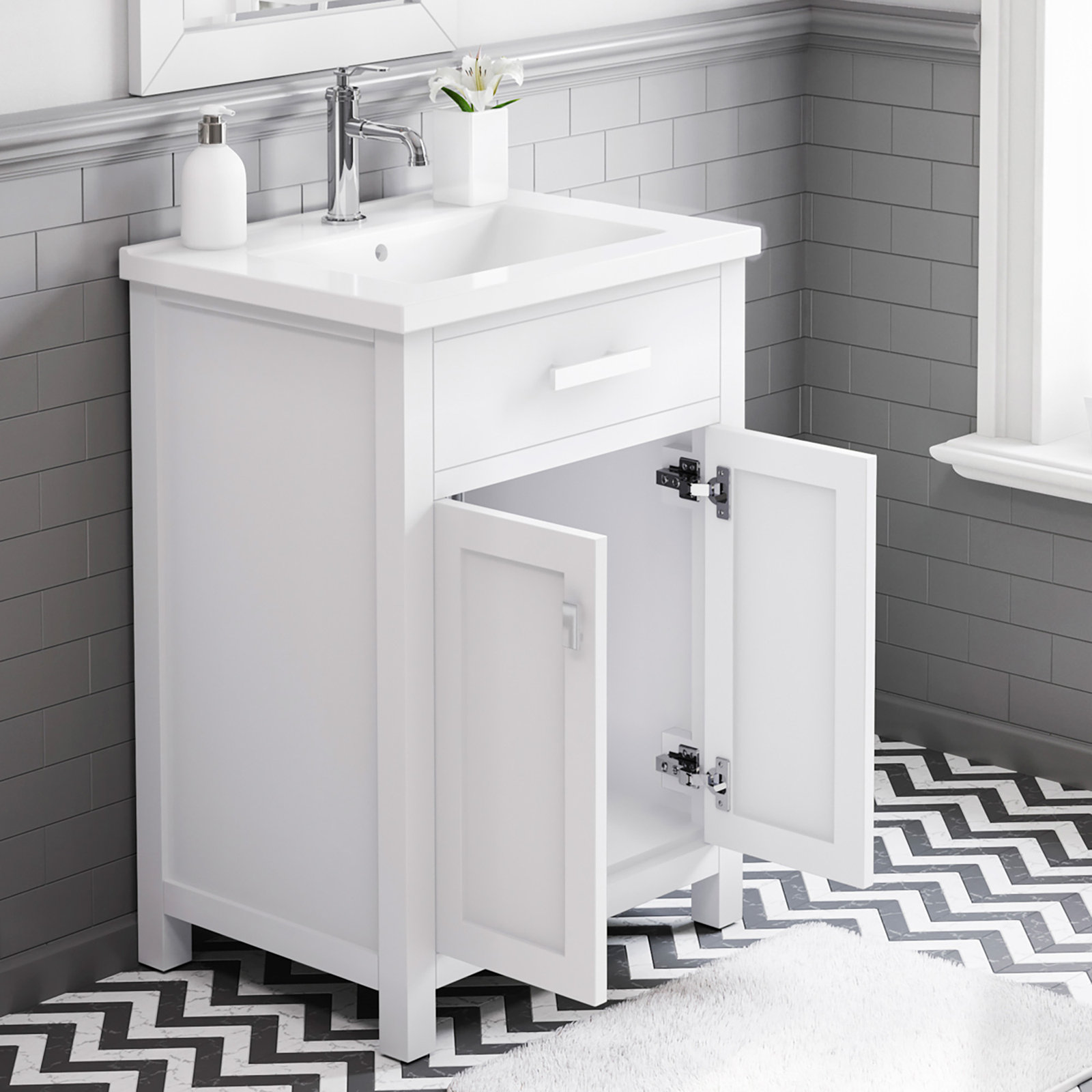 Caitlyn 24" Single Bathroom Vanity, Pure White