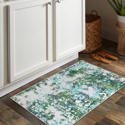 Tapis moderne et coloré abstrait, tapis lavable pour chambre à coucher et salon
