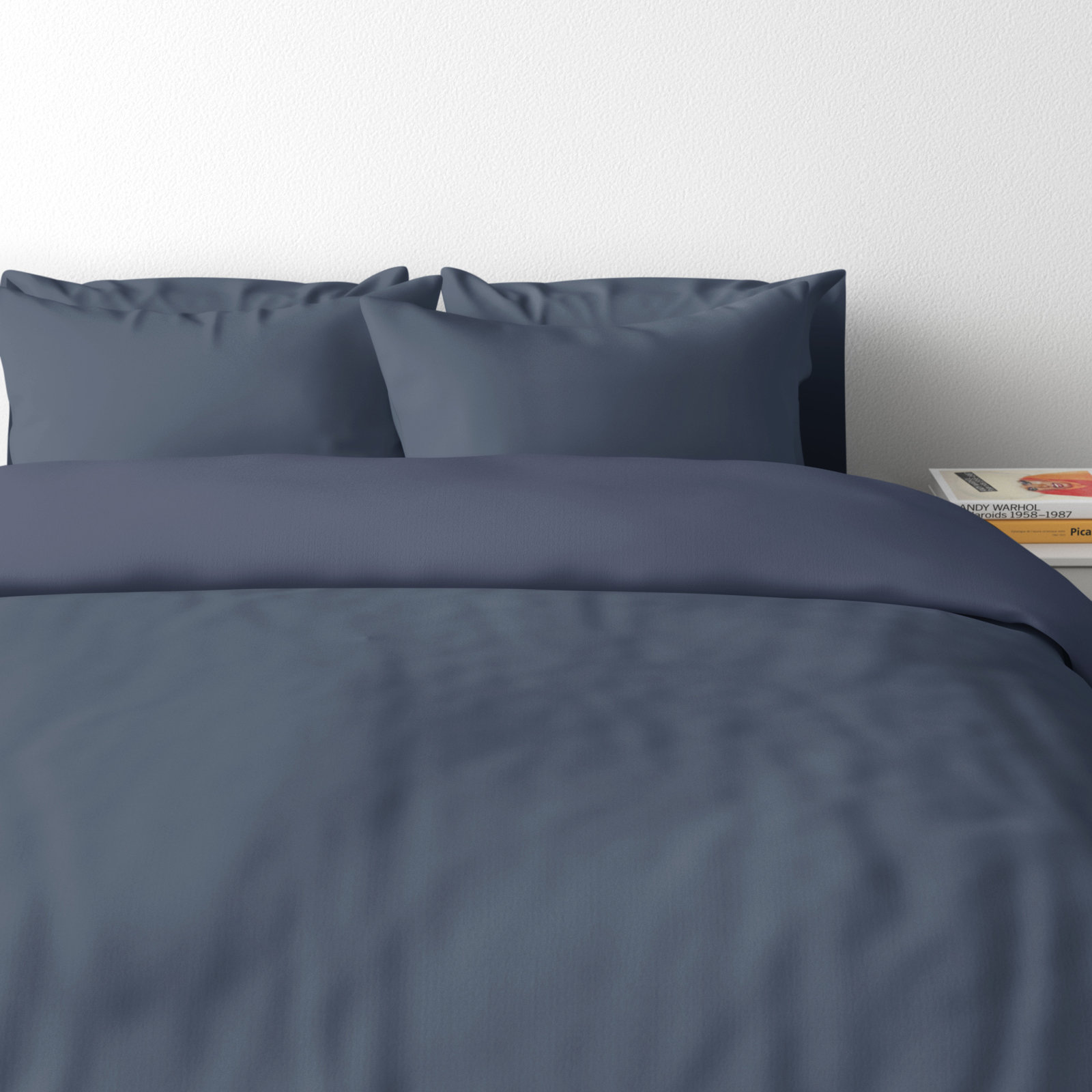 Kandice Cotton Percale Duvet Cover Set, Blush, King Duvet Cover + 2 Shams