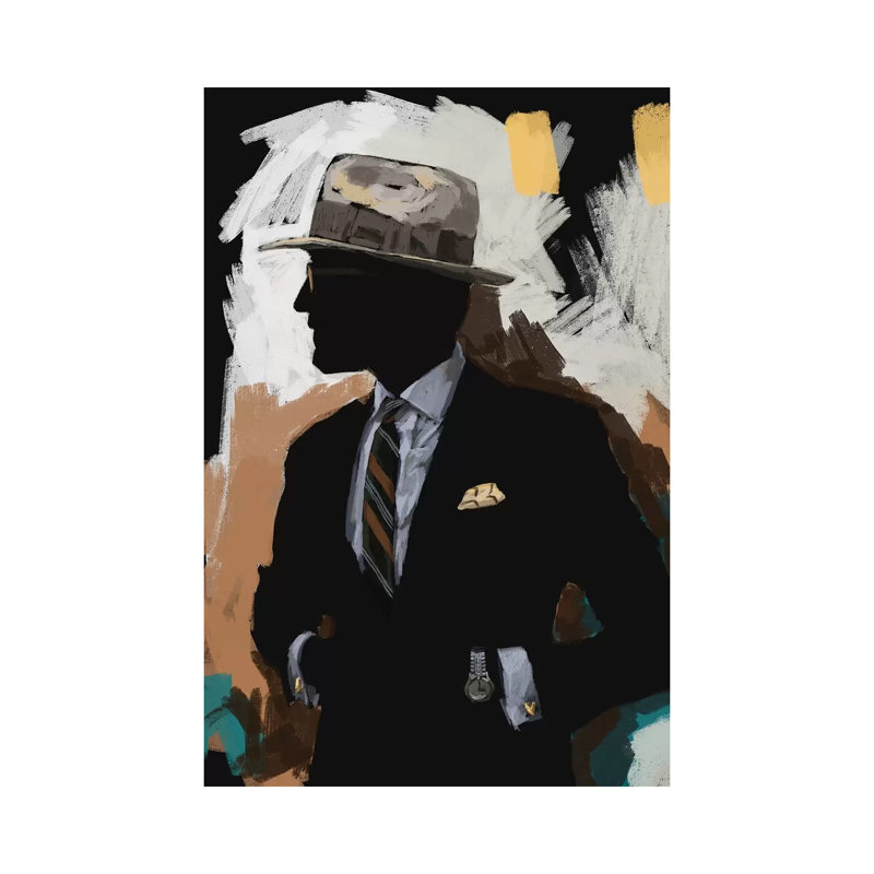 " Vintage Menswear In Black " by Sunflowerman, 26" H x 18" W x 1.5" D