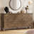 59" Wide Vintage 8 Drawer Wood Dresser with Carved Handles & Tapered Legs for Bedroom-653215465